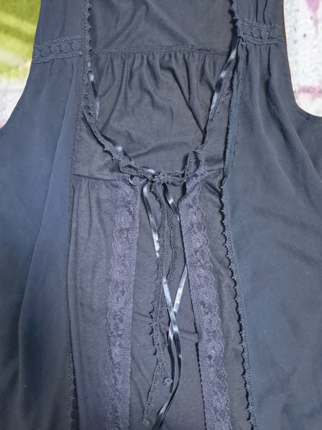 일본 빈티지 모리걸 엑시즈팜 바선생 레이스 나시 블라우스 상품이미지3