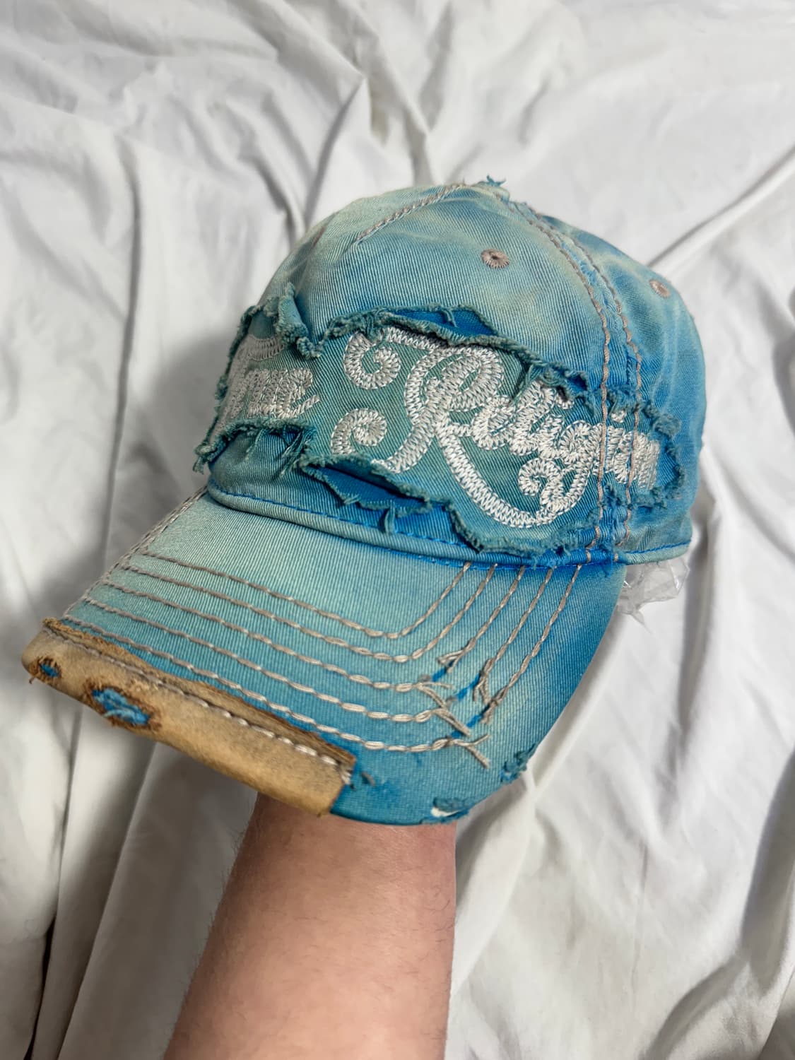 트루릴리전 워싱 데미지 볼캡 y2k 상품이미지1