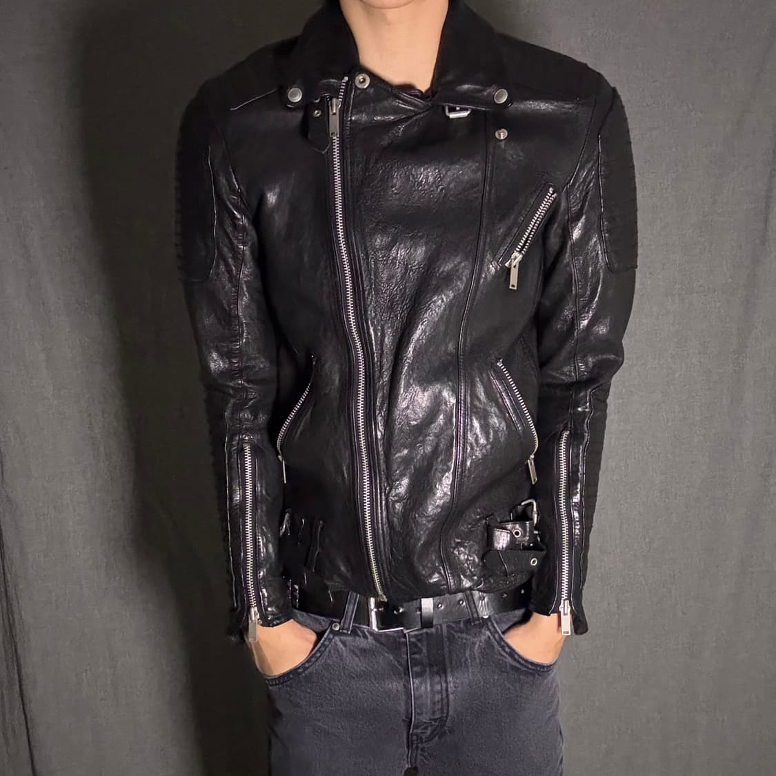 이태리 램스킨 라이더 자켓 상품이미지4