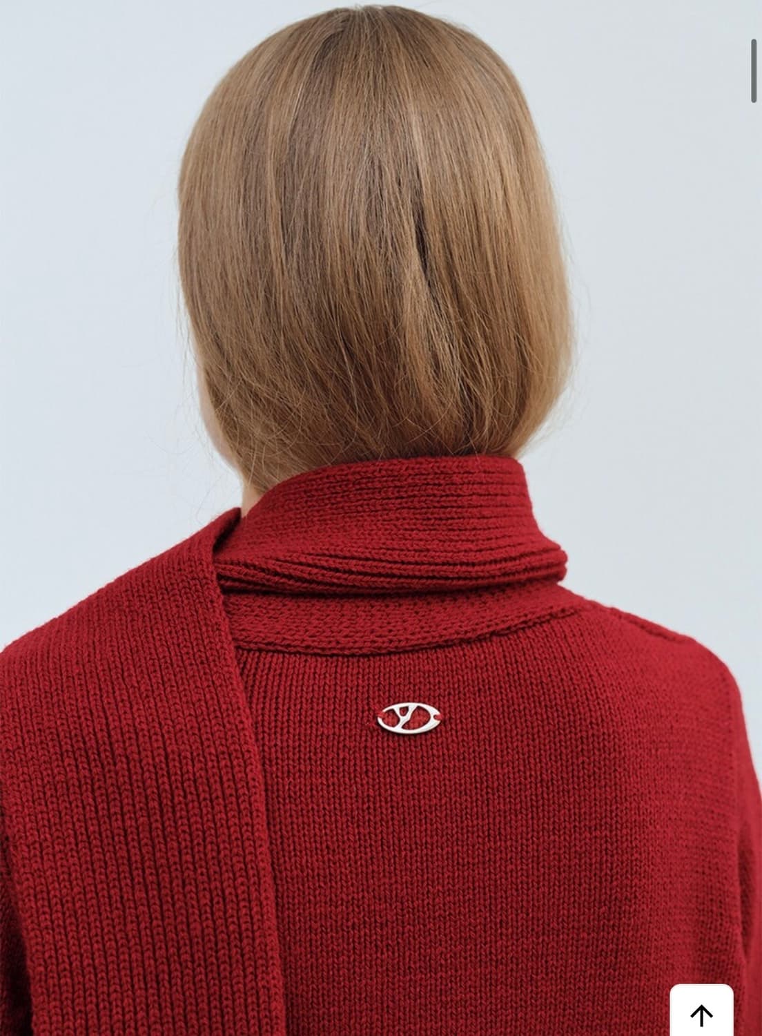 유즈 울 머플러 니트 가디건 레드 상품이미지3