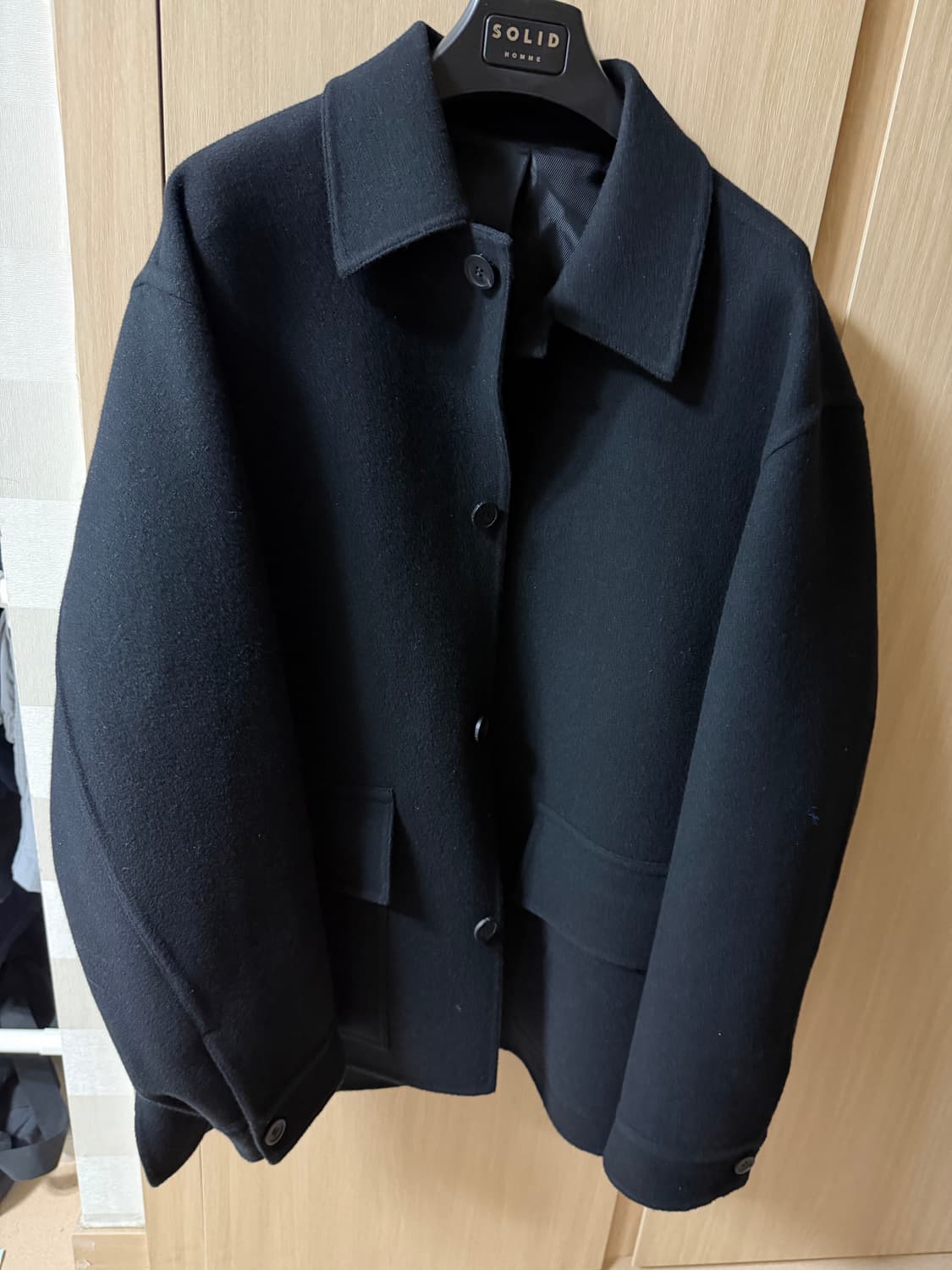 솔리드옴므 하프코트 (블랙,48) 상품이미지1