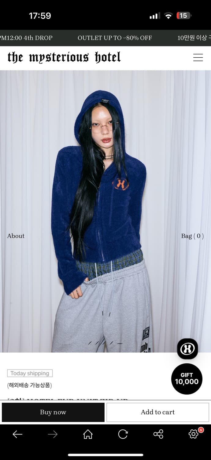 미스테리어스호텔 퍼 집업 상품이미지1