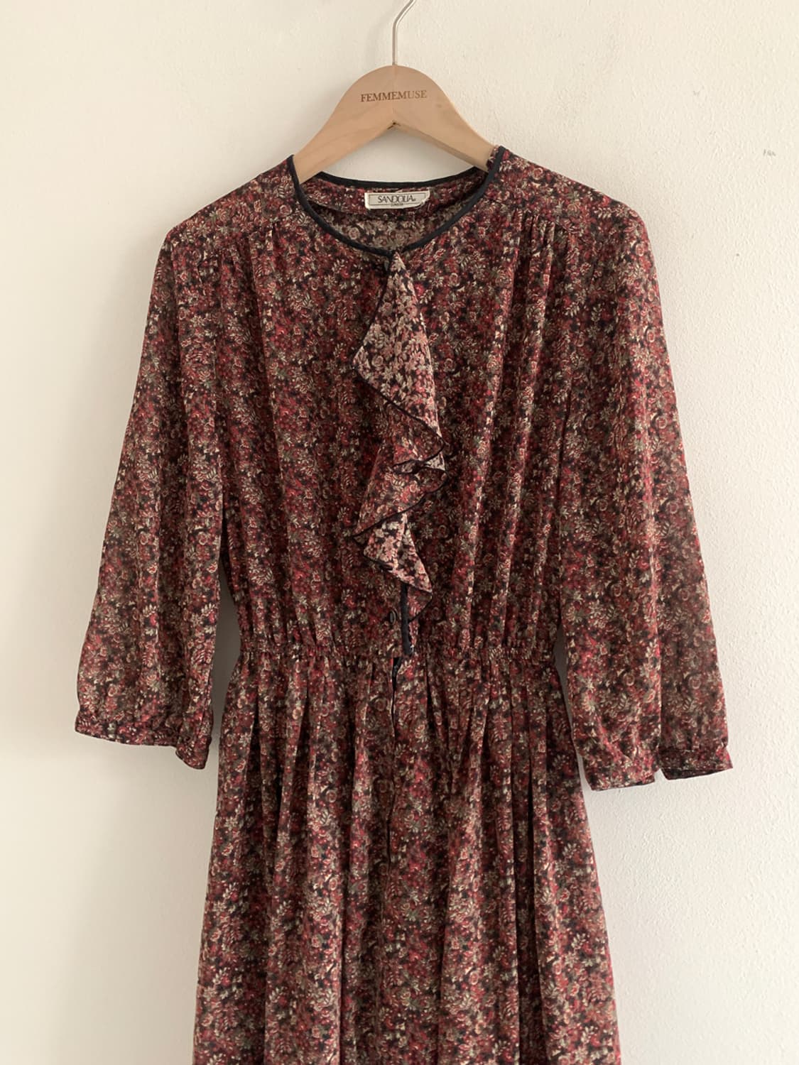 Scarf Neck Floral Dress 상품이미지2