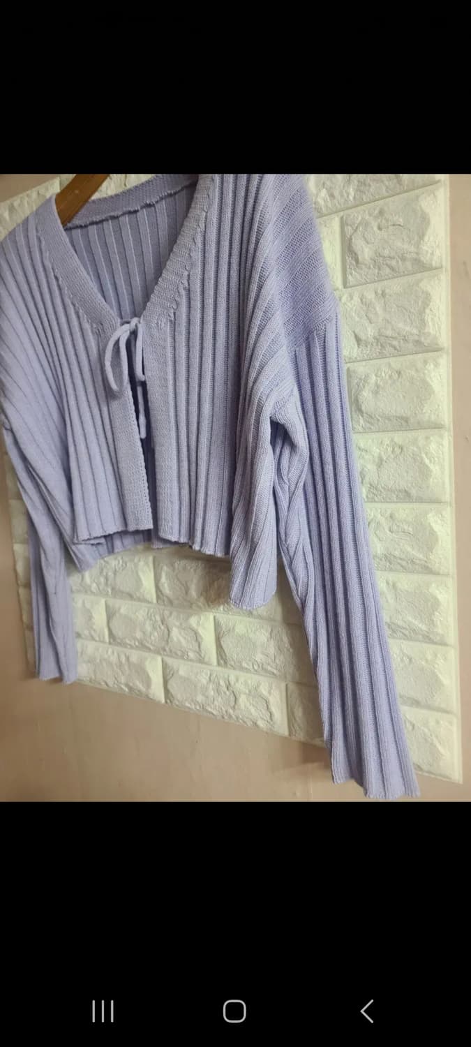 연보라 크롭 니트 가디건 상품이미지4