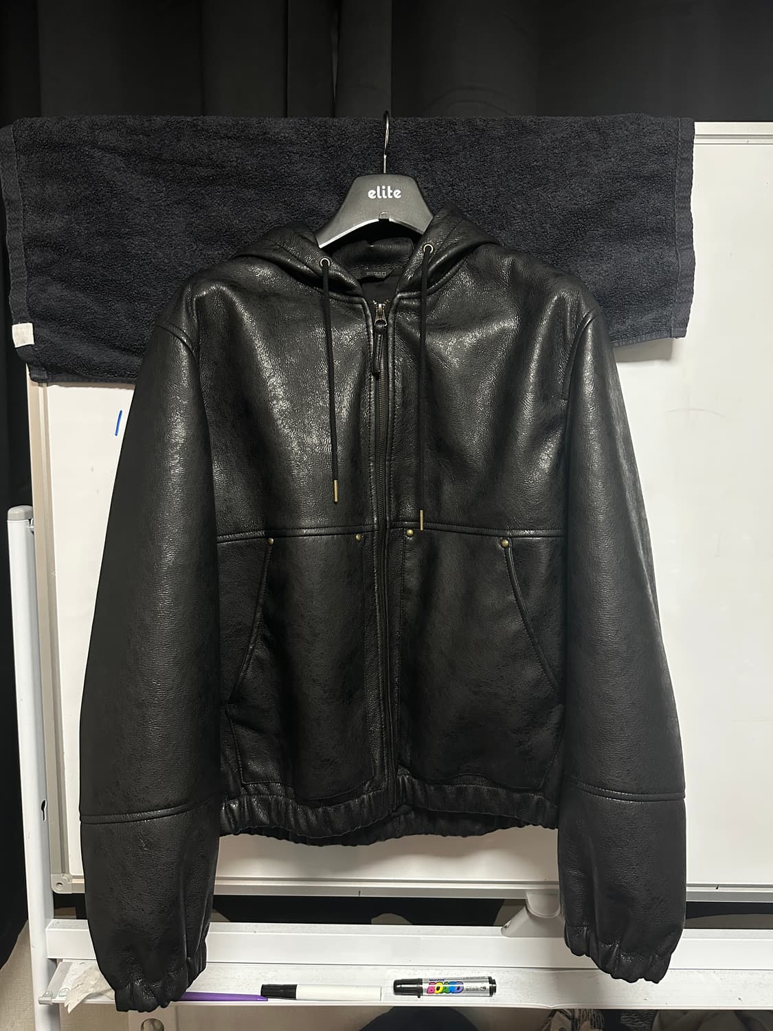 자라 후드 레더 가죽자켓(새상품) 상품이미지3