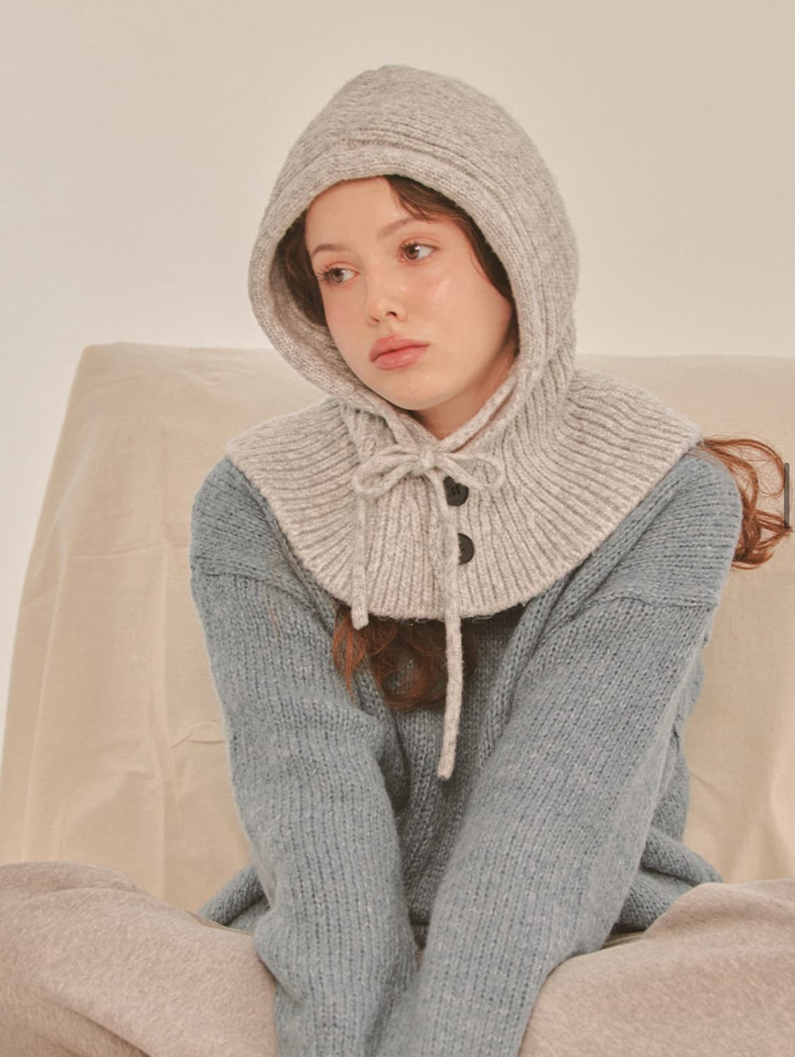 누이트스튜디오 여성 그레이 바라클라바 새상품 상품이미지4