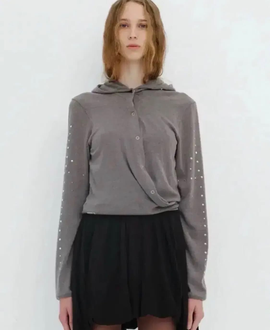 세릭 비즈 랩 후드 가디건 beads wrap hood cardigan 상품이미지1