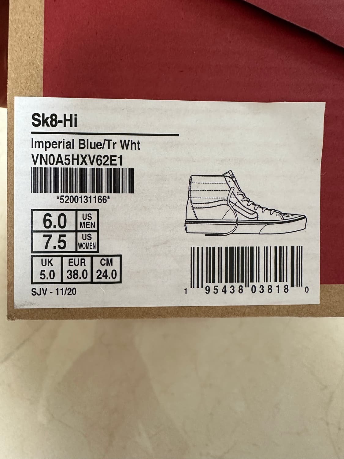 반스 스케이트 하이탑 스니커즈 블루 (240)   상품이미지8