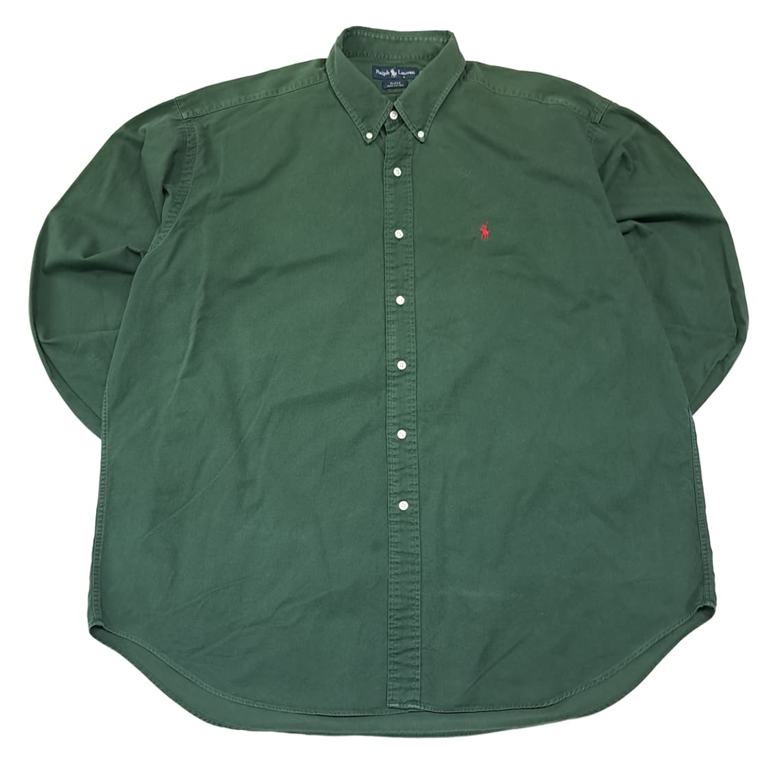 CK049 2XL 폴로 90s 헤비트윌 포레스트그린 셔츠 남방 상품이미지1