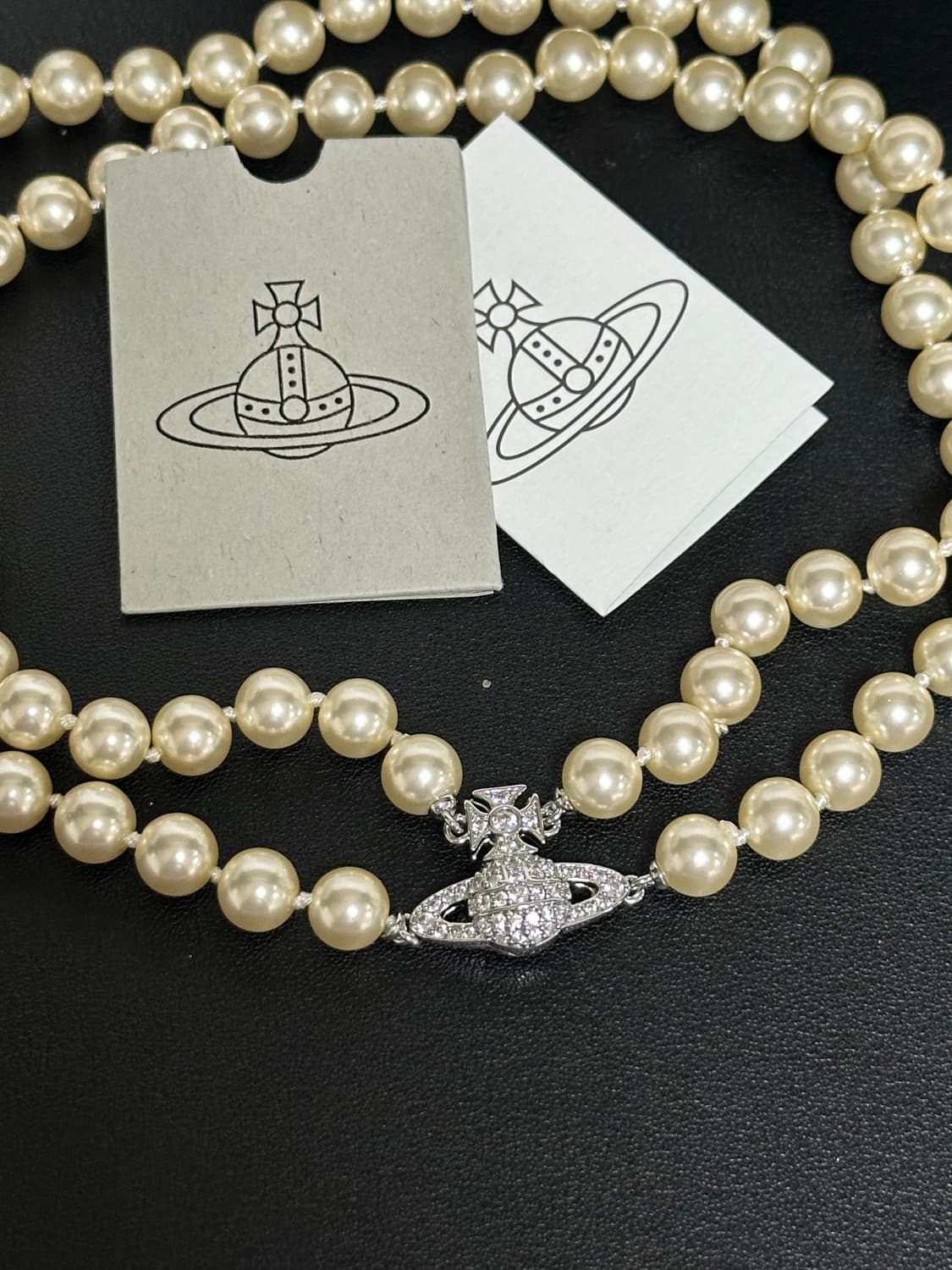 비비안 웨스트우드 Grazziella Pearl Choker Silver 상품이미지1