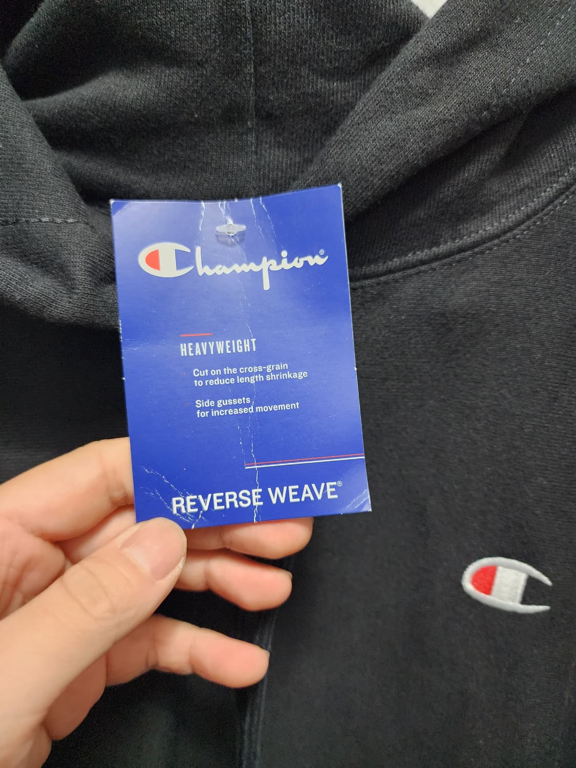 (새상품) 챔피온 리버스위브 후드티 블랙 상품이미지3