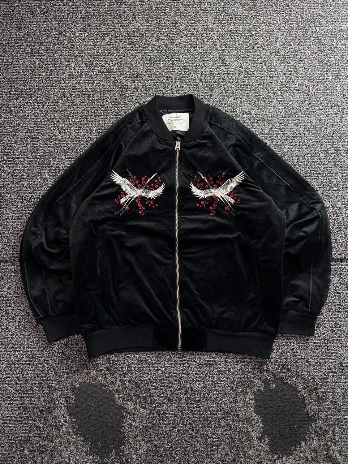 언더에어 두루미 자수 벨벳 스카쟌 3746 상품이미지2