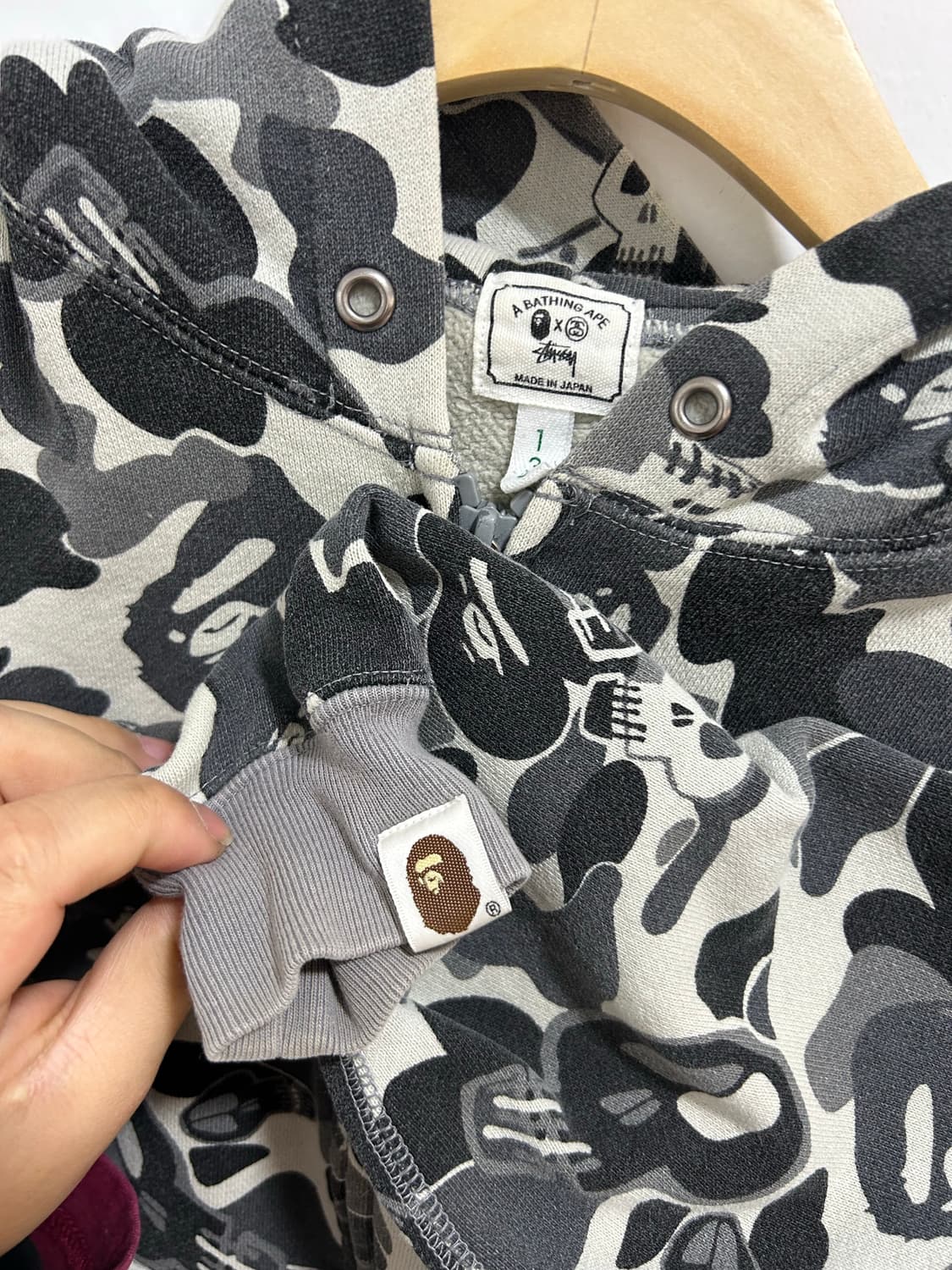 베이프 스투시 콜라보 키즈 후드집업 상품이미지5