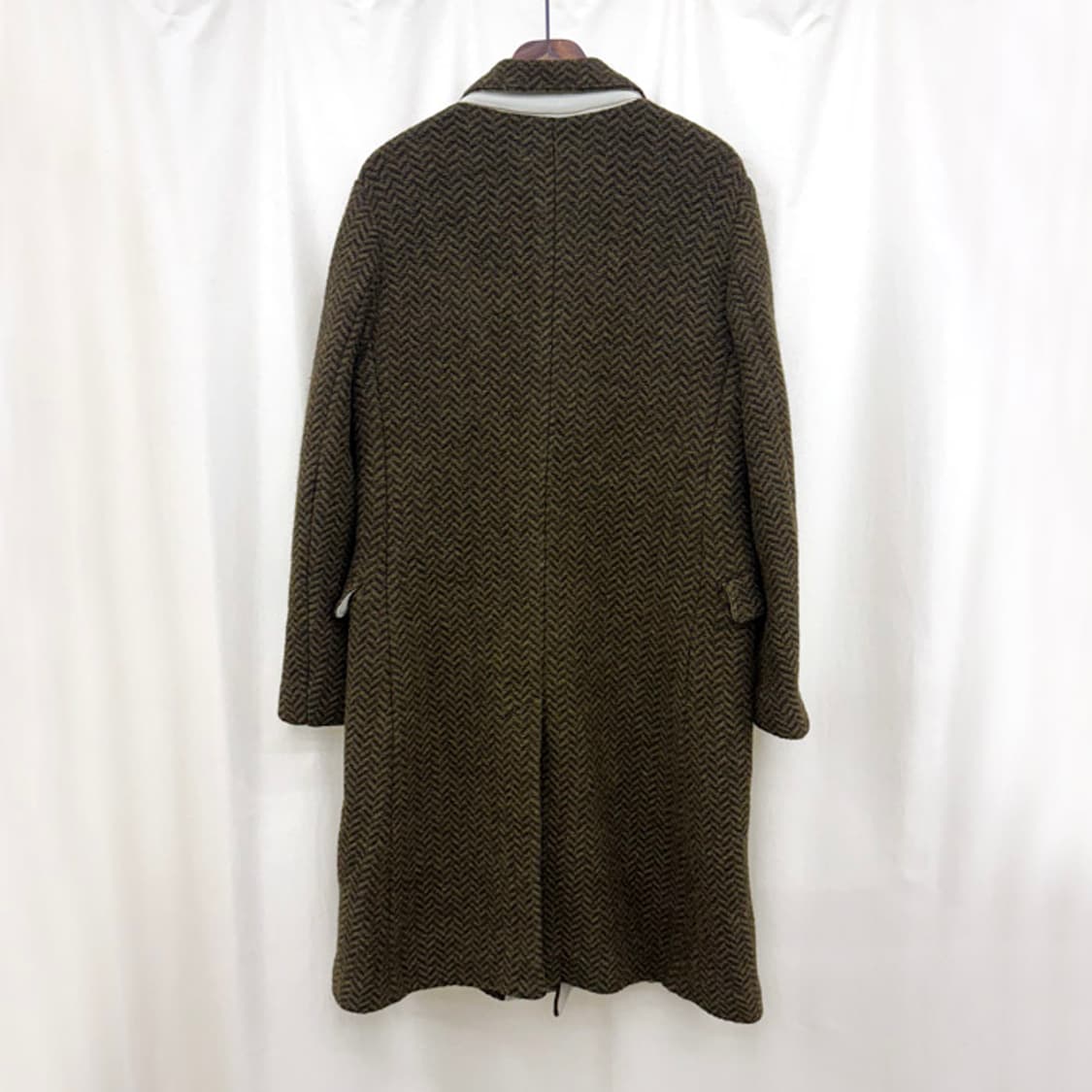 언더커버 헤링본 축융 울 코트 상품이미지5