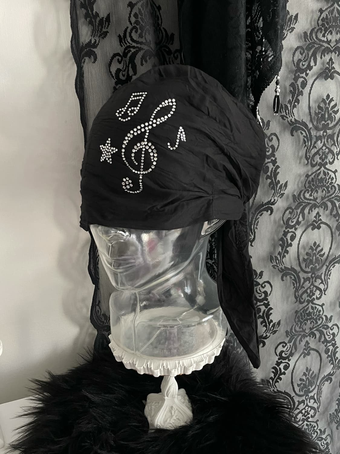 큐빅 음표 별 핫픽스 듀렉 헤어두건  상품이미지4