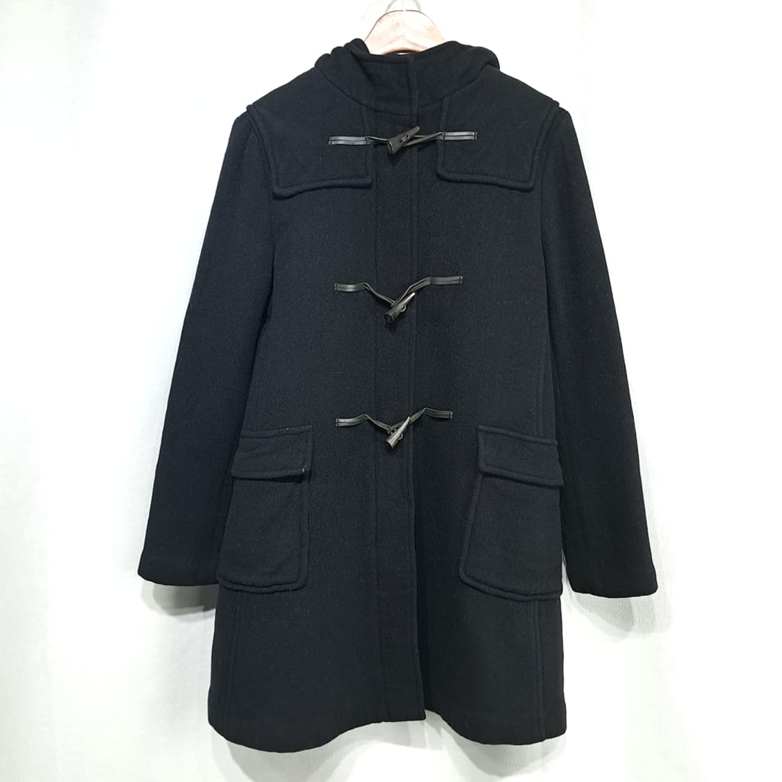 CL287 XL 버버리 00s 영국판 울 토글 블랙 코트 상품이미지1