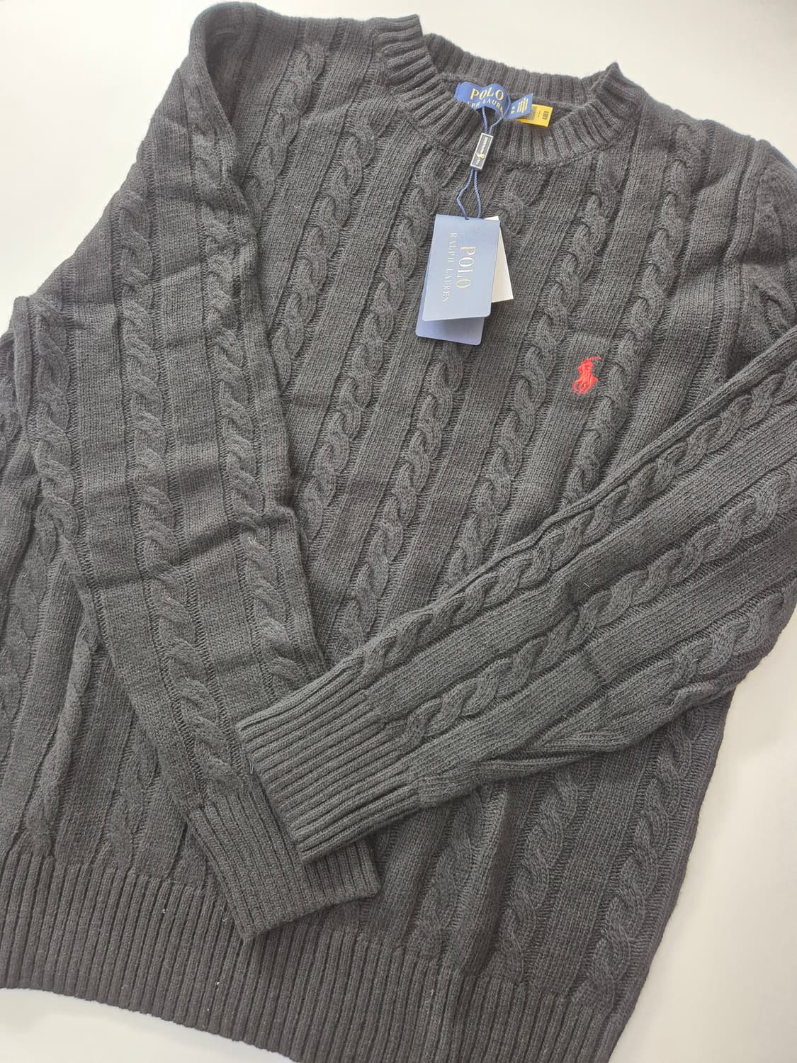 폴로 꽈배기 니트 검정,곤색,회색 (새상품) 상품이미지3