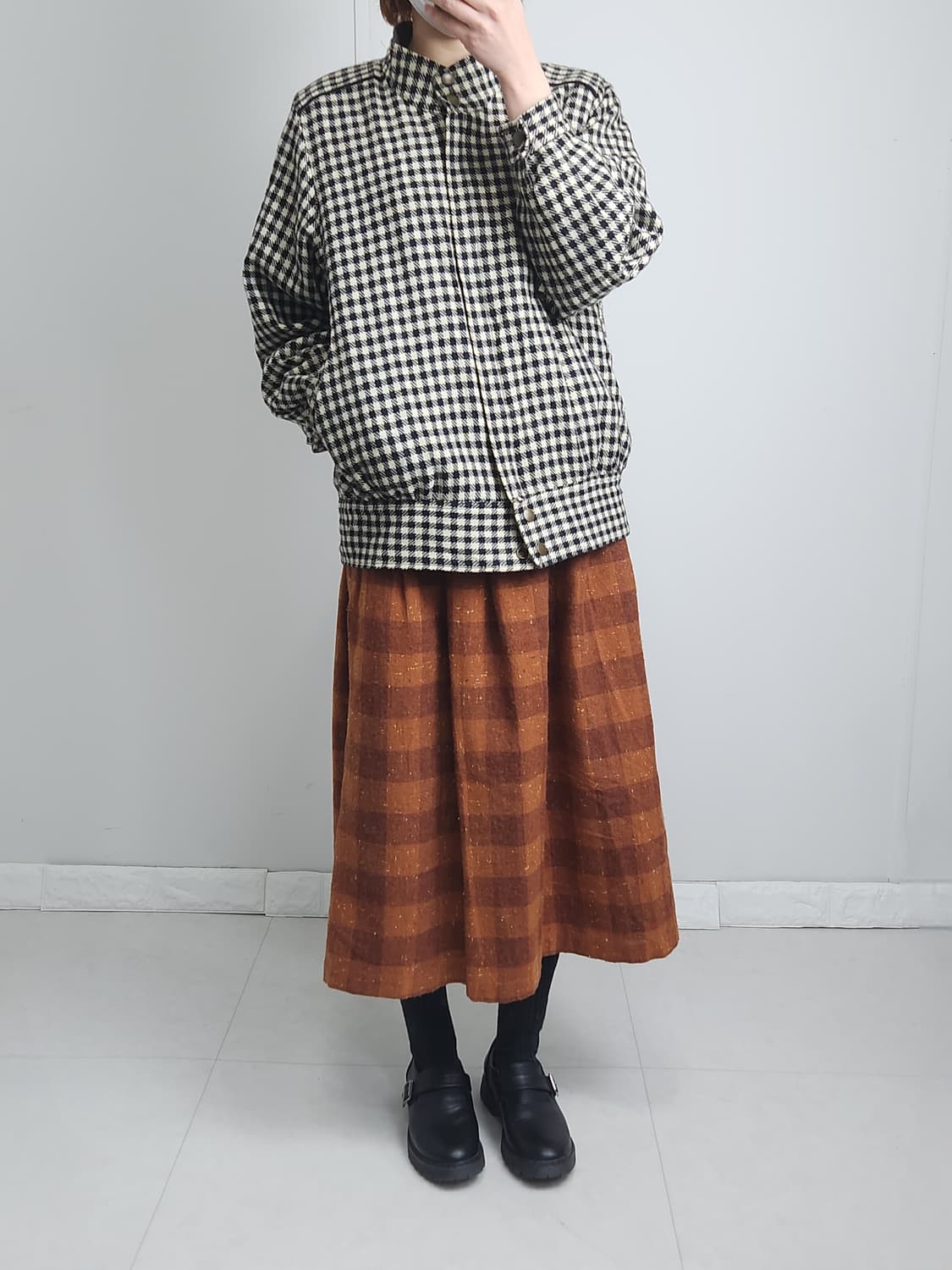 체크 스커트 상품이미지3