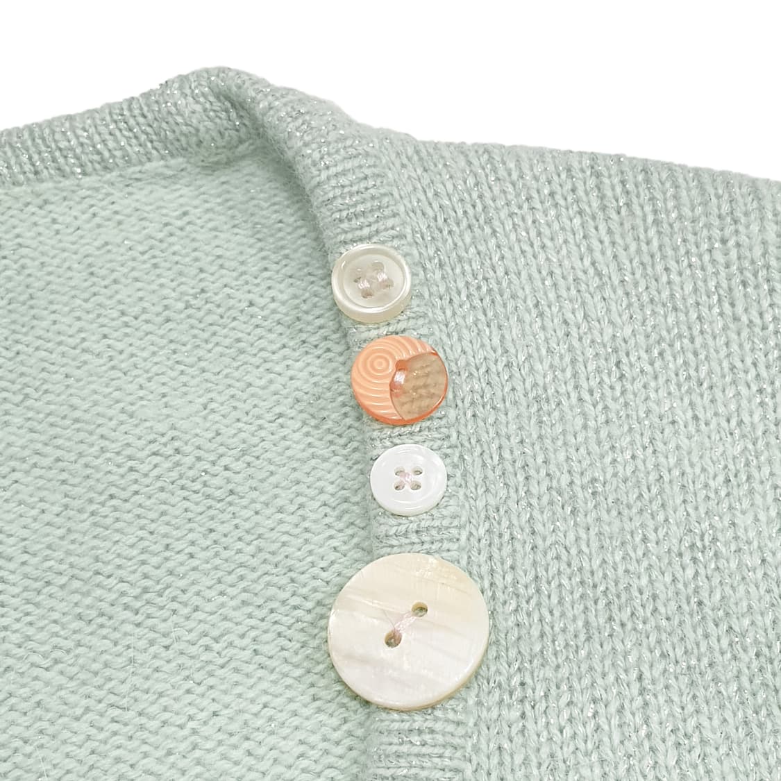 민트 버튼 앙고라 울 니트 스웨터 상품이미지4