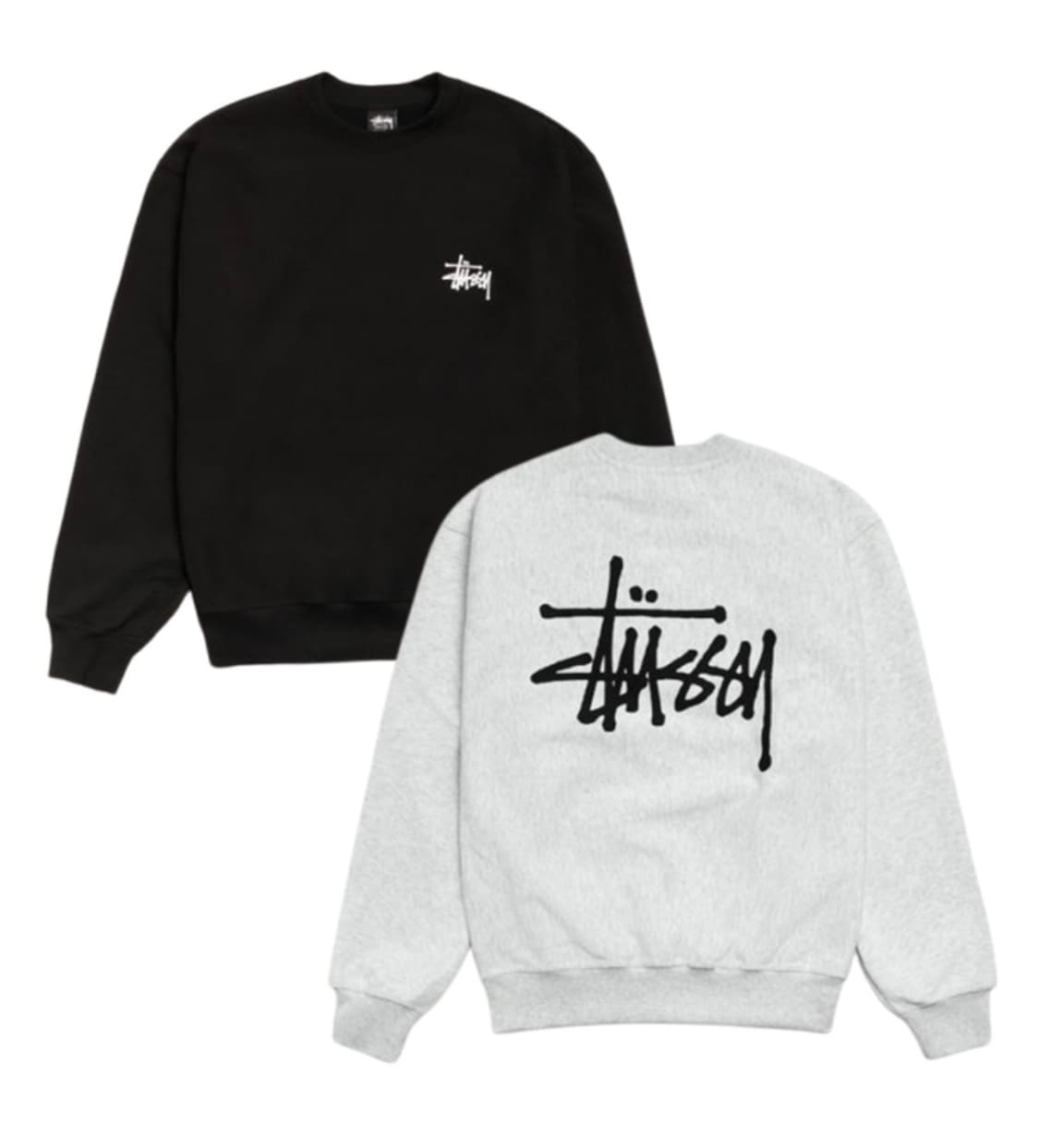 스투시 오버핏 베이직 로고 기모 맨투맨_애쉬그레이 상품이미지2