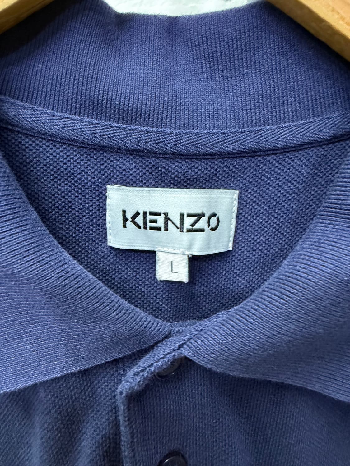 정품) KENZO 겐조 네이비 남성 반팔 폴로티 L 상품이미지6