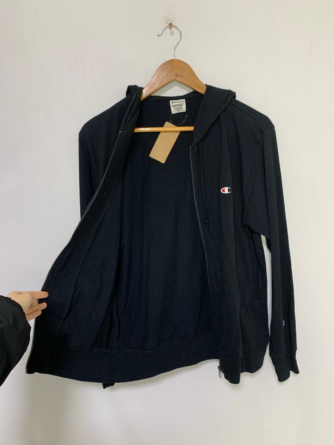 챔피온 빈티지 블랙 후드집업 M 상품이미지7