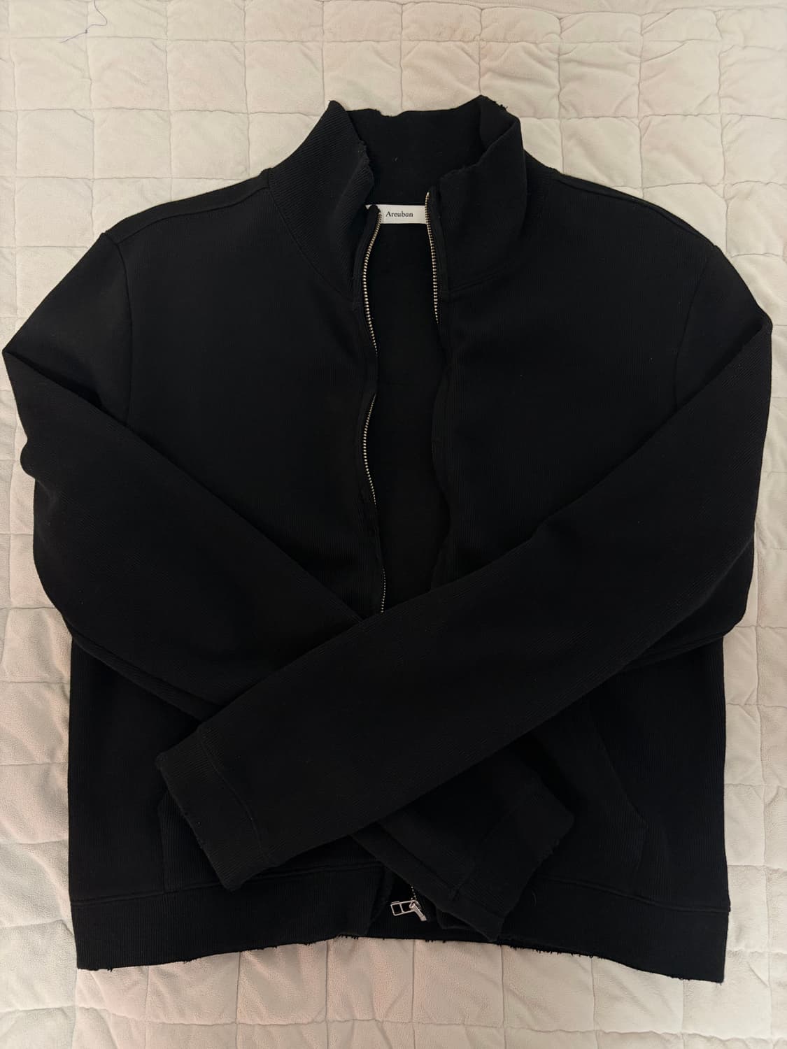 아르반 리파인드 퍼커링 크롭져지 블랙 2사이즈 상품이미지1