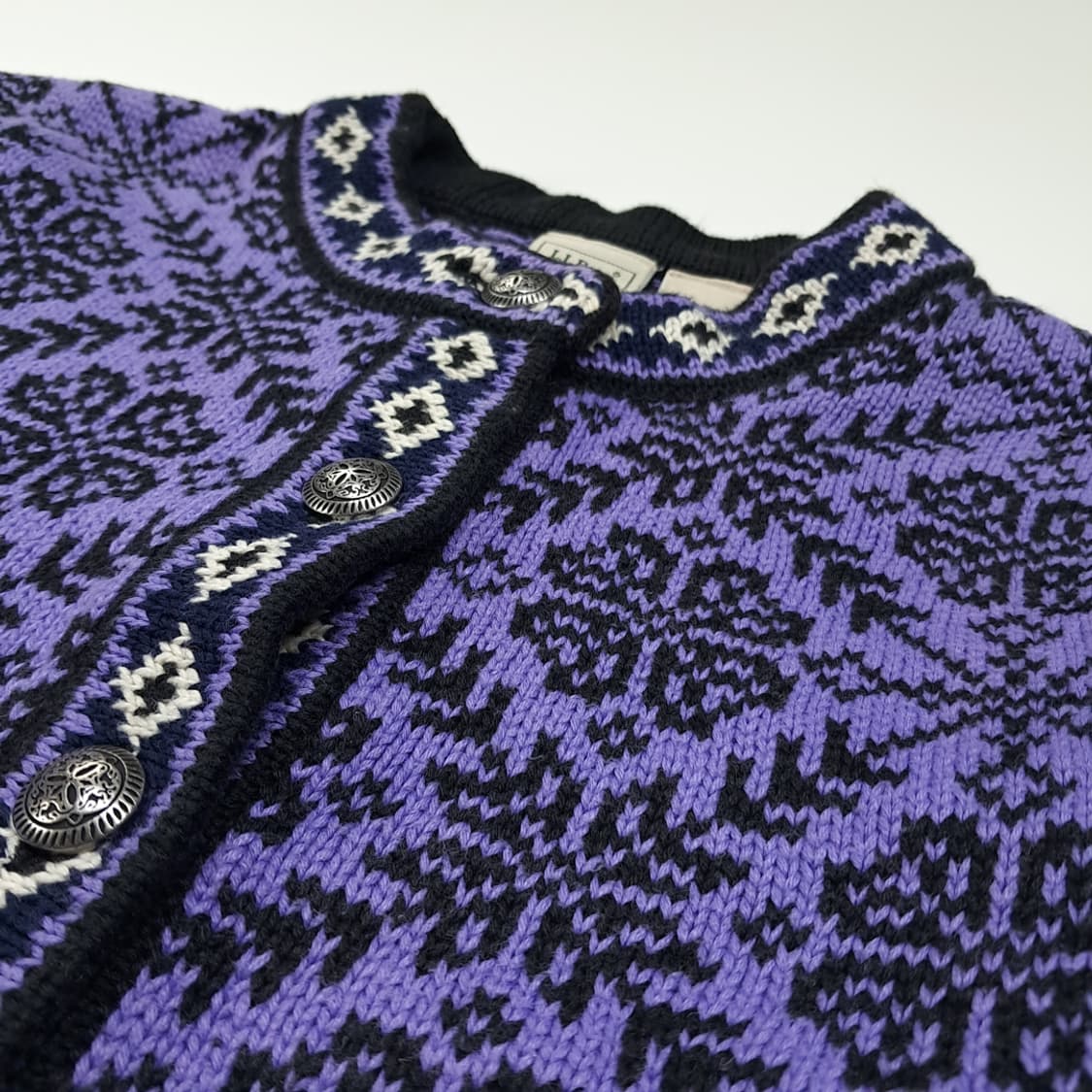 CL148 M 엘엘빈 코튼 자카드 패턴 니트 가디건 상품이미지4