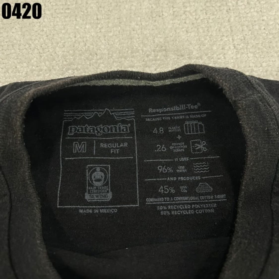 파타고니아 블랙 반팔 티셔츠 m 상품이미지2