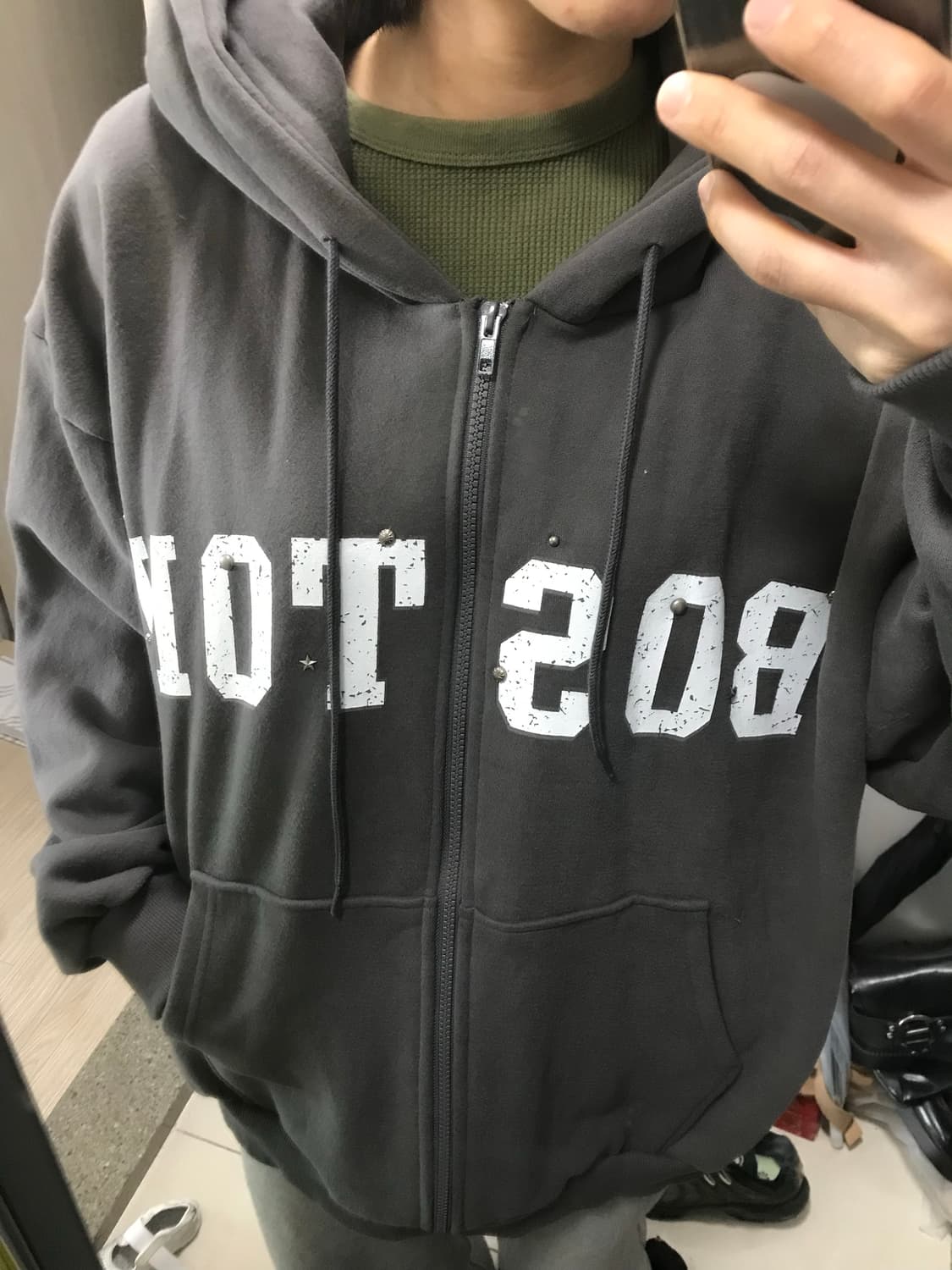 빈티지 보스턴 기모 후드집업 상품이미지3