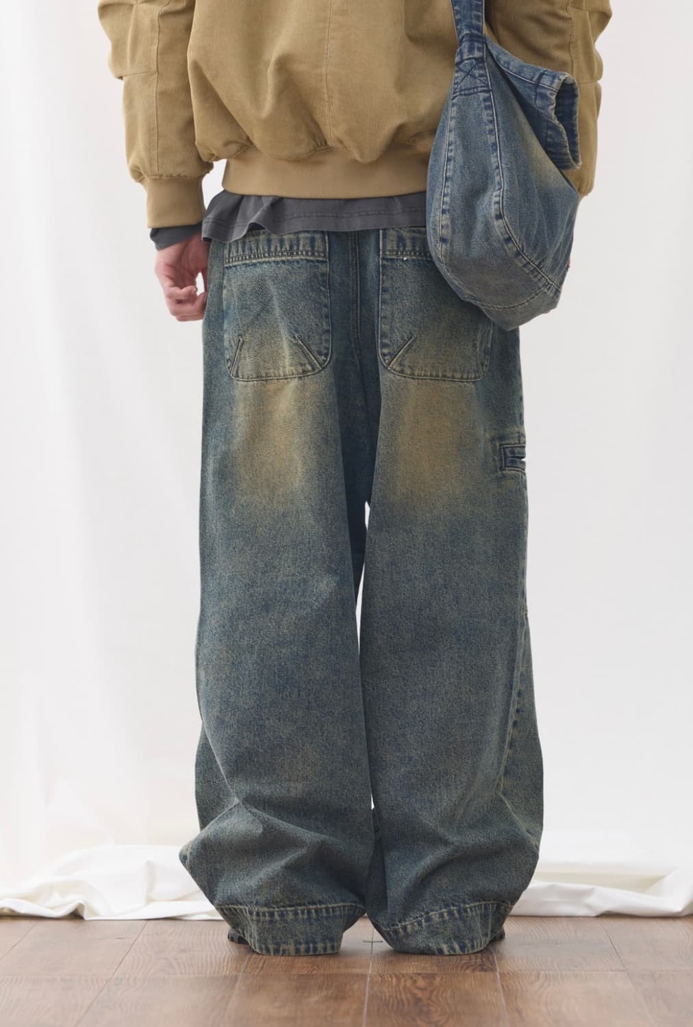 이스트서비스샵 웰트포켓 와이드 데님팬츠 48 상품이미지2