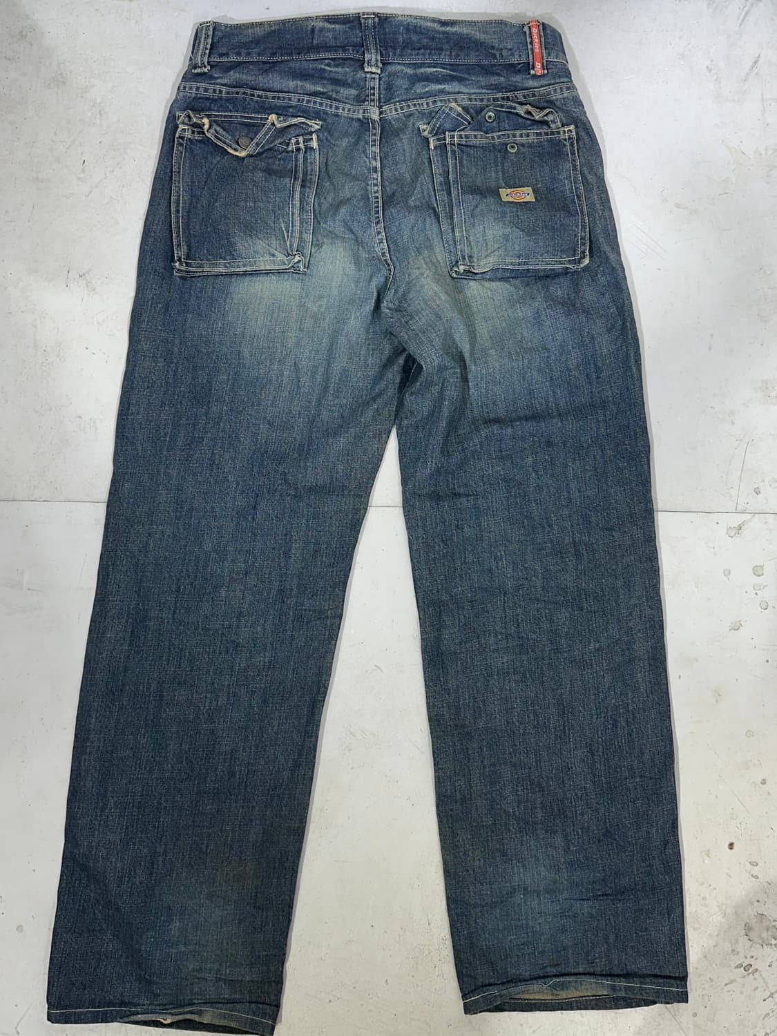 디키즈 진청 포켓 포인트 와이드 워크 팬츠 데님 청바지  상품이미지5