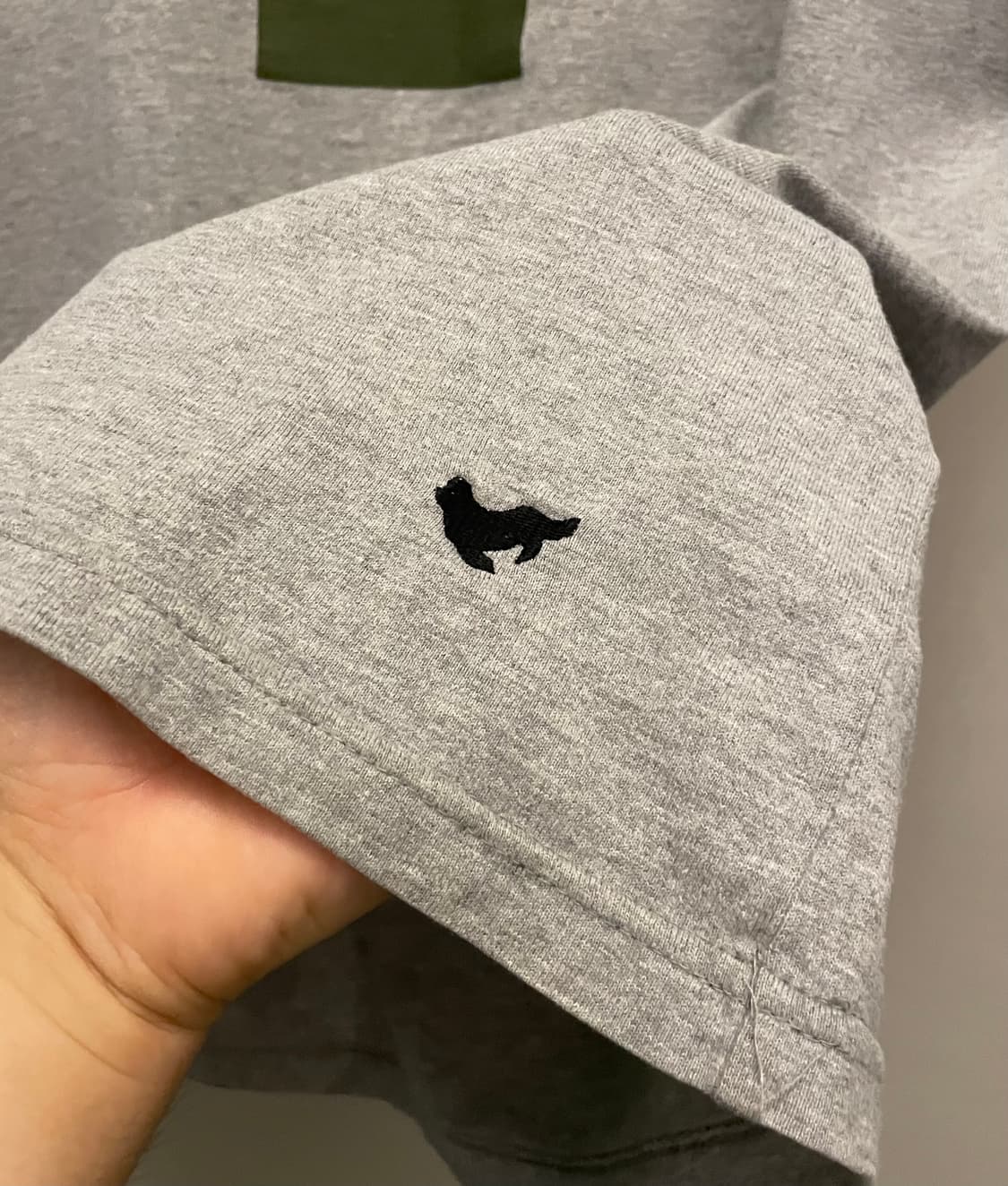 (L)10s BAPE 베이프 초기 로고 코튼 반팔티셔츠 그레이 상품이미지6