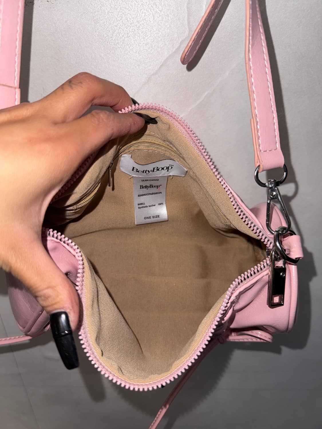 BettyBoop baby pink ribbon shirring 크로스백 상품이미지5