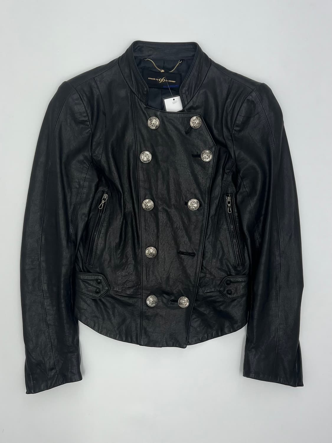 빈티지 우먼 버튼 디테일 양 가죽자켓 상품이미지1