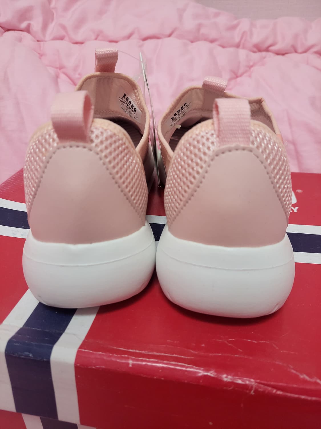급처미사용새상품!스코노 피치핑크 메쉬 슬립온 스니커즈 운동화 레니본st 상품이미지4