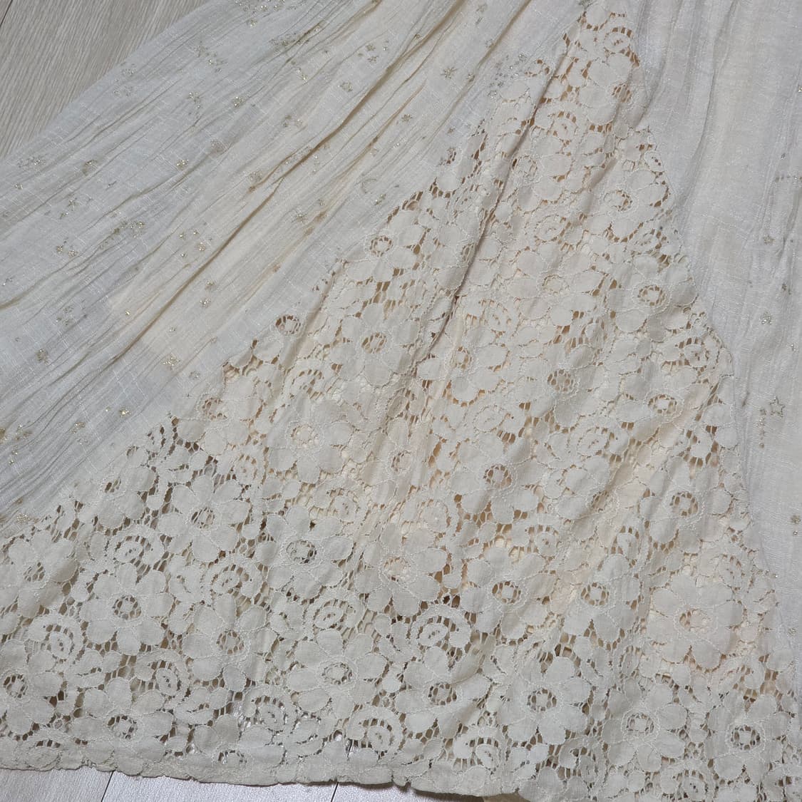 아이보리 모리걸st 언발 레이스 캉캉 슬리브리스 롱원피스 상품이미지7