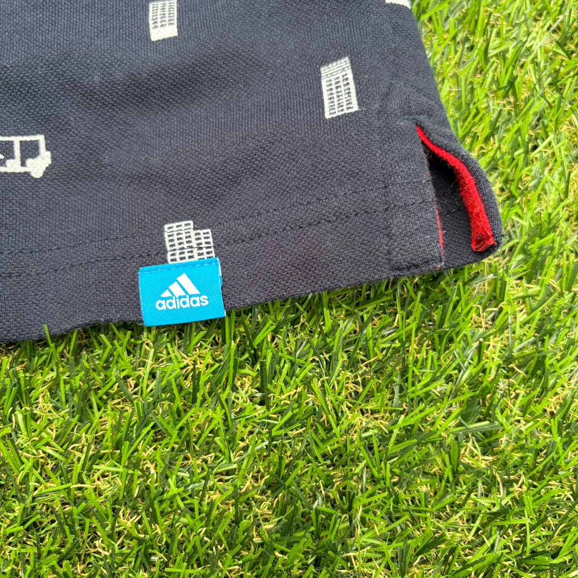 L)아디다스 패턴 PK카라 반팔 네이비 티셔츠 상품이미지7