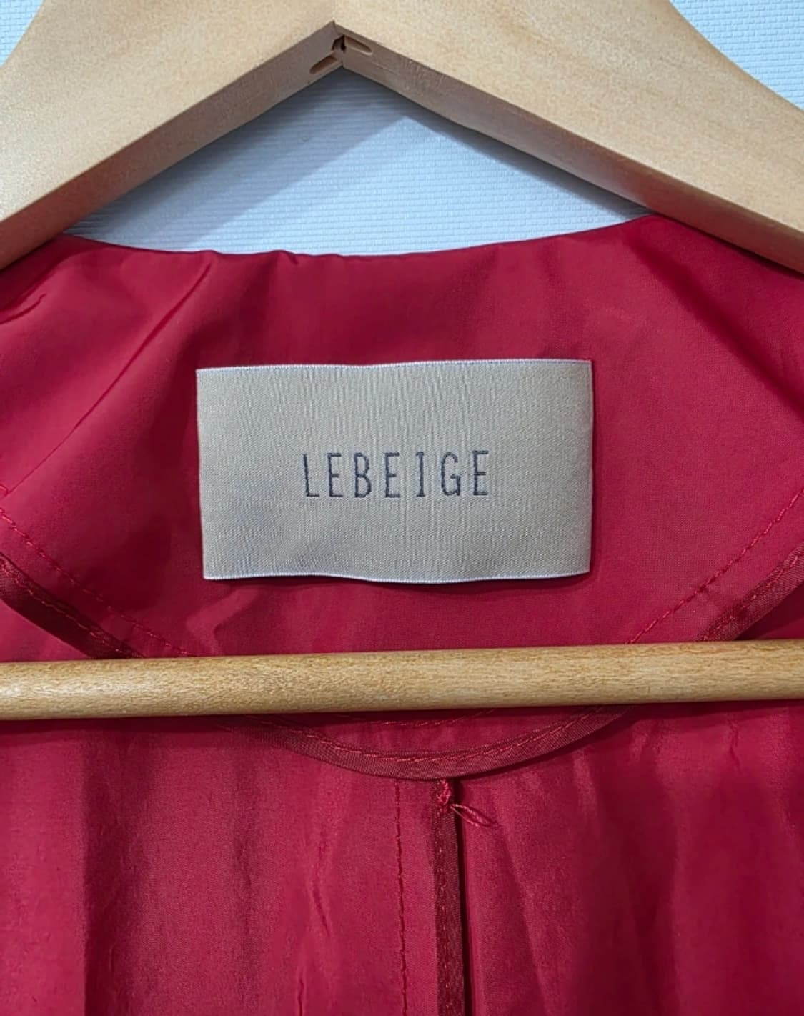 르베이지 폴리에스터 레드 코트~66 상품이미지5