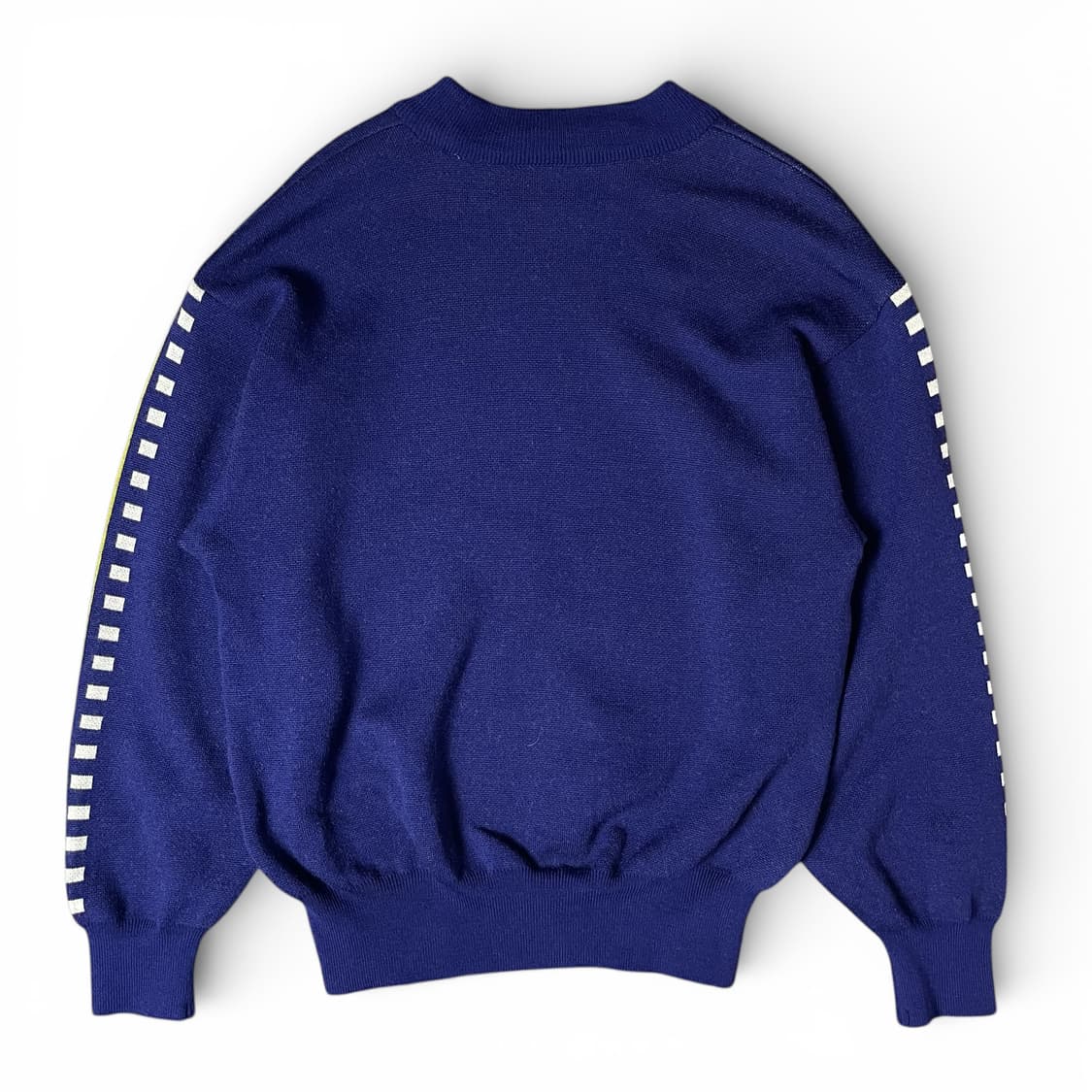 란셀 블루 퍼플 옐로우 자카드 로고 포인트 니트 M 상품이미지2