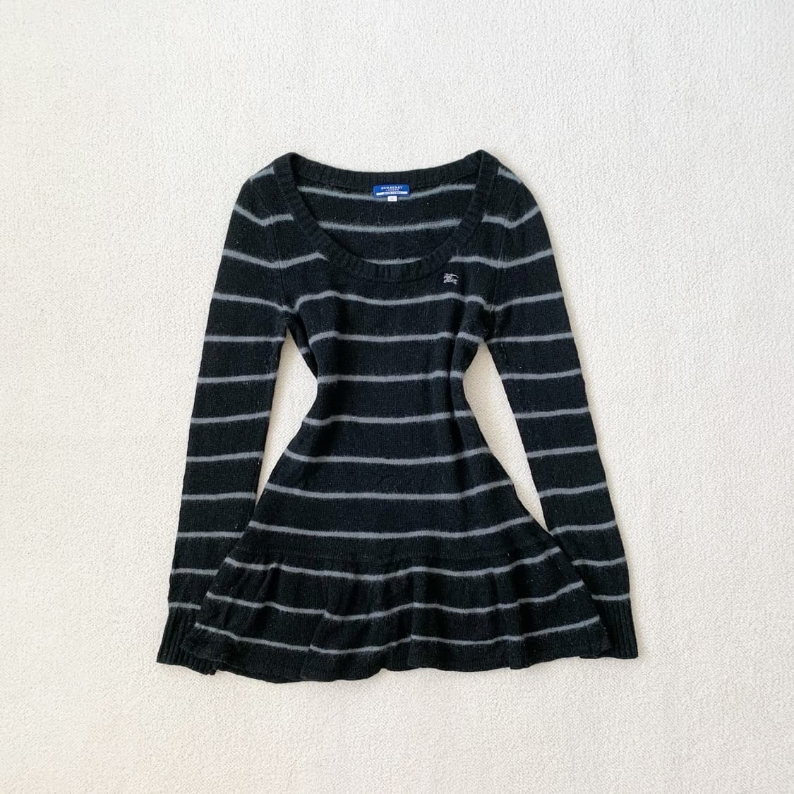 버버리 블랙 스트라이프 캐시미어 원피스 상품이미지2