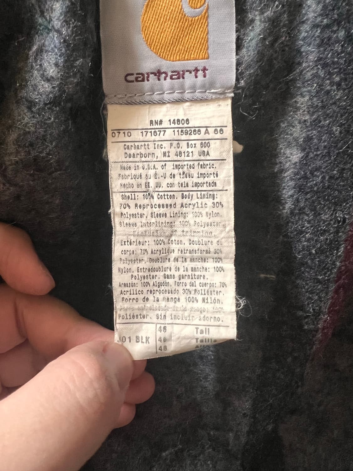 칼하트 j01(blk) 블랙 48(l~xl) 팝니다 상품이미지4