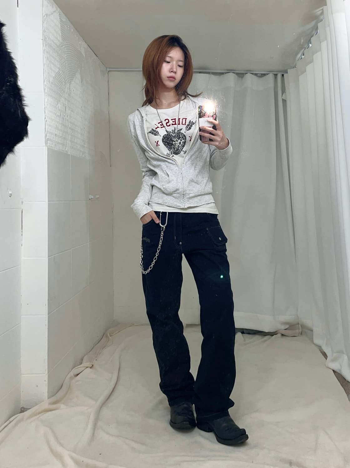 디젤 데일리 락시크 블랙 레드 펑크 코디 세트 상품이미지4