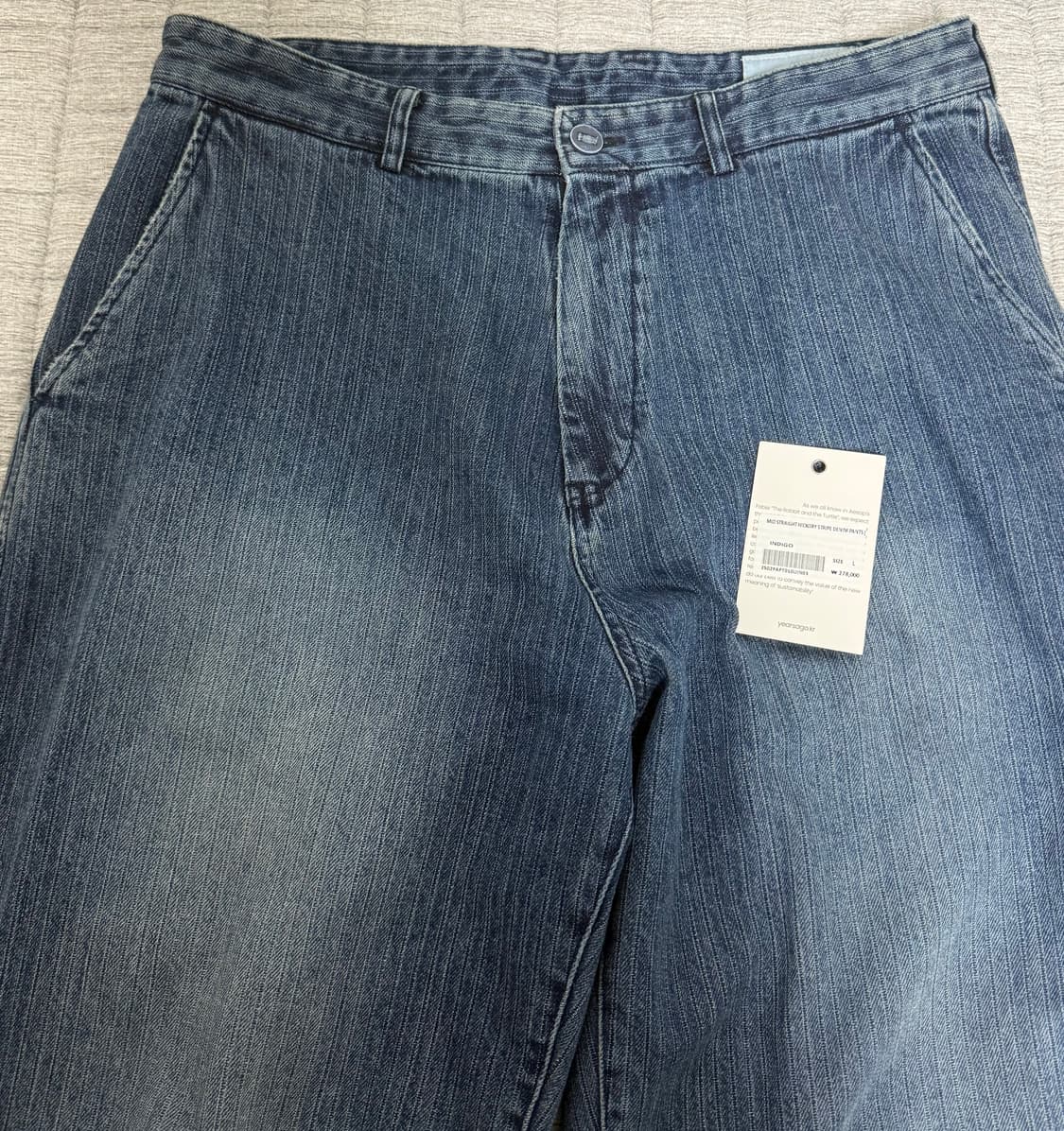 [L] 이얼즈어고 Mid Straight Stripe Denim Pant 상품이미지4