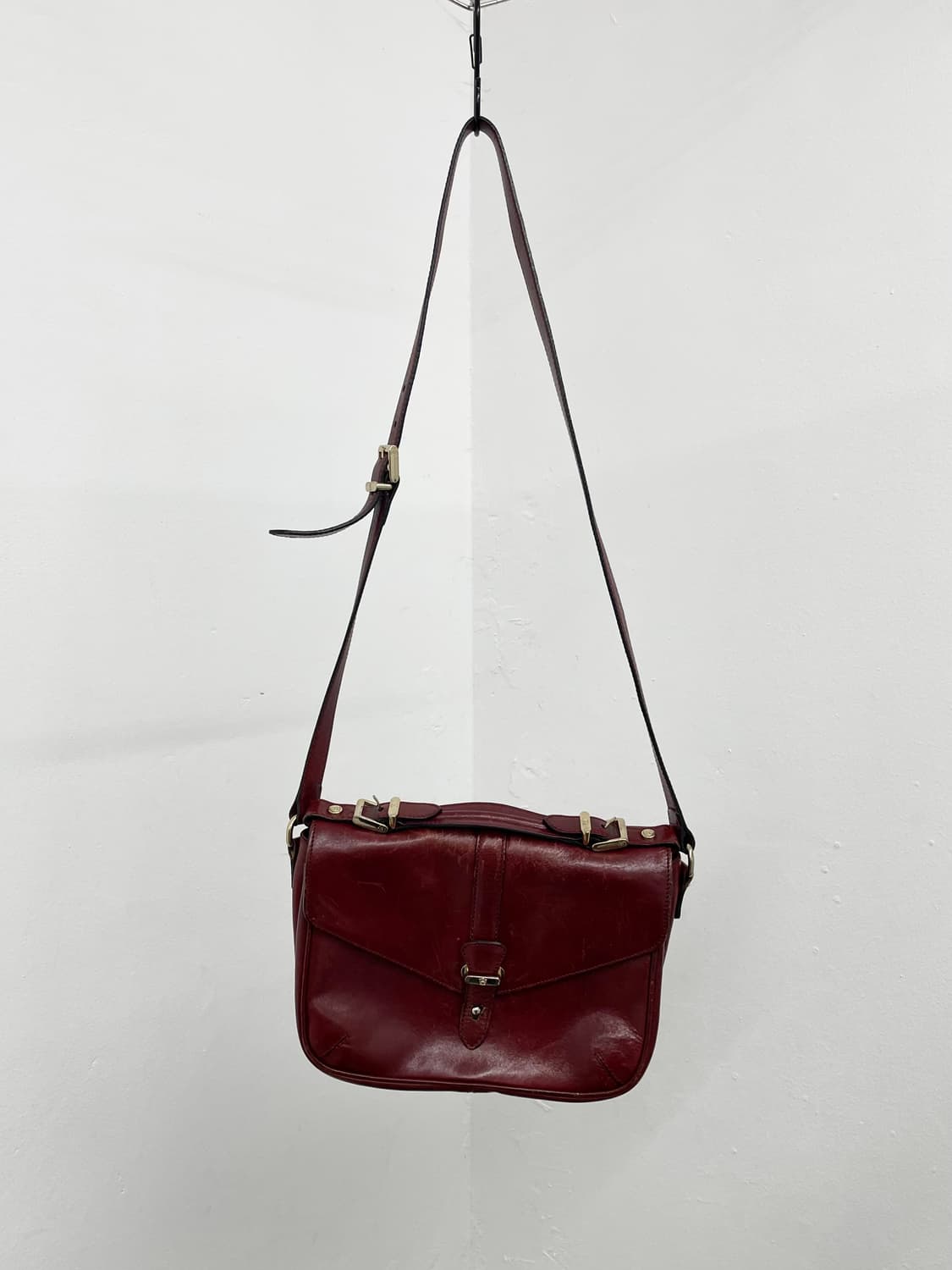 마시모두띠 버건디 리얼레더 사첼백  상품이미지8