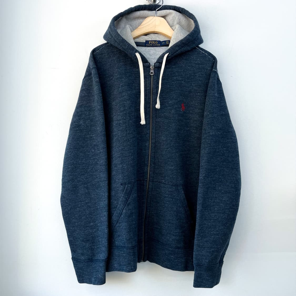 폴로 랄프로렌 신형 포니 멜란지 네이비 써멀 후드집업 상품이미지2