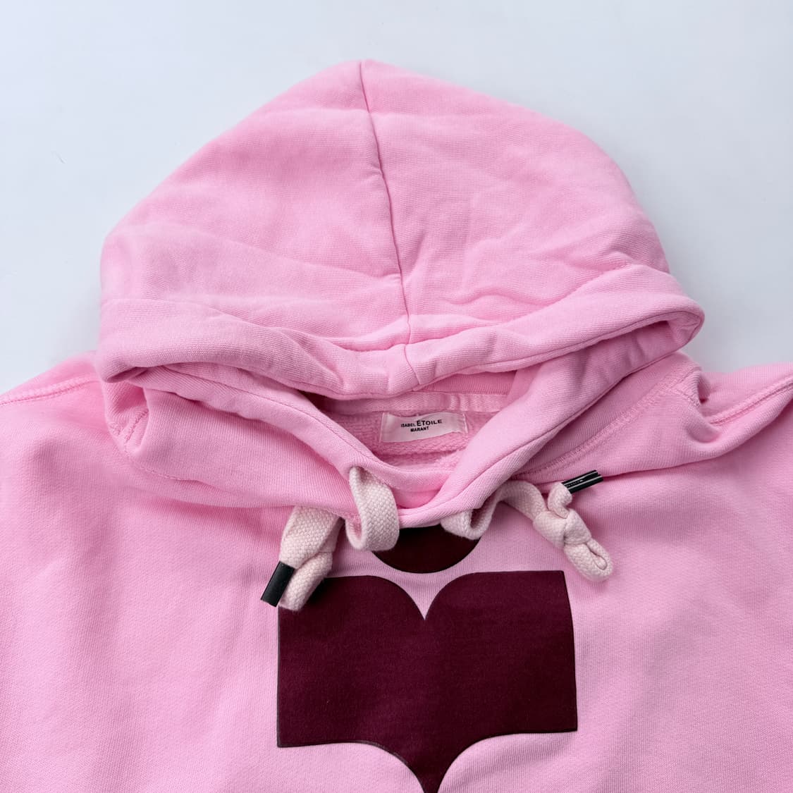 이자벨마랑 벨벳로고 연핑크 후드티셔츠 상품이미지3