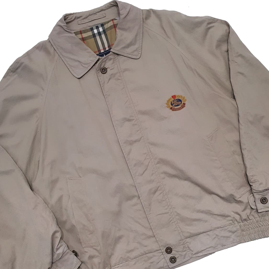 버버리 올드 해링턴 블루종 크레스트 자수 90s (105-110) 상품이미지3