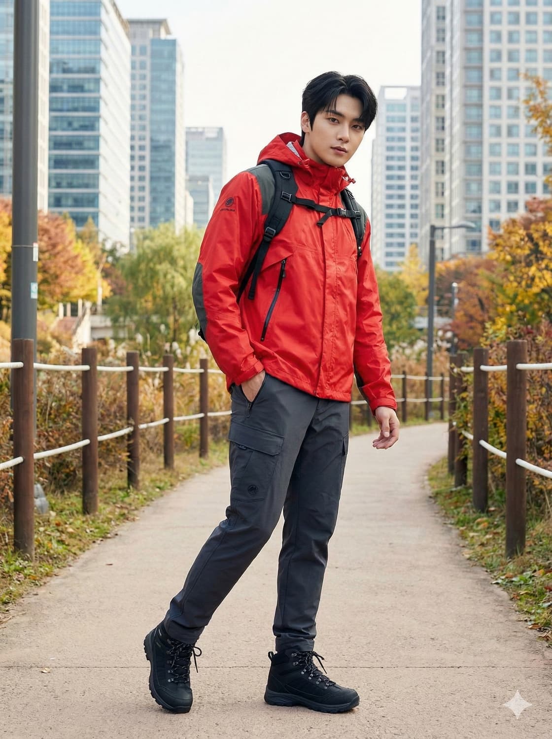 코오롱스포츠 남성 나일론 레드 바람막이_105 상품이미지1