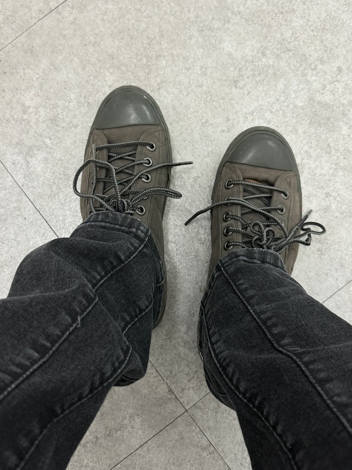 Vintage buckle stud khaki shoes  상품이미지10